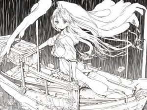 老人与雨荷：岁月静好中的悠然舟行与自然交融
