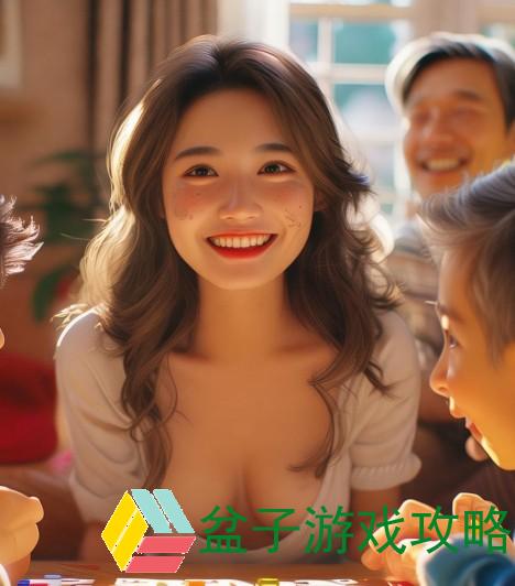 家庭乐趣，一家四口的换乐游戏时光一家四口在一起