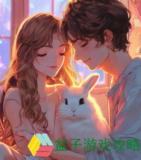 男朋友温柔抚摸小兔子时的甜蜜瞬间与细腻情感描绘