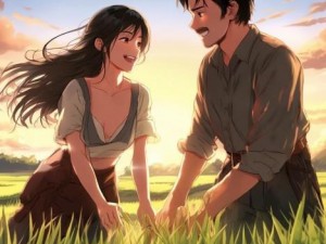 老公老婆携手插秧共耕田园乐趣生活新篇章