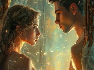 看镜子里我们的结合的地方、镜中映照我们相遇的瞬间与心灵交汇的美好时光